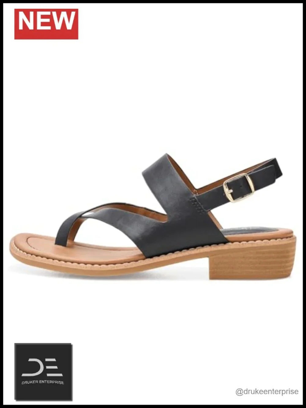Women's Nessie Slingback Sandals Block Heel Faux Leather Padded Sock Lining
